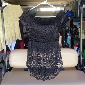 Womens lace bottom blouse